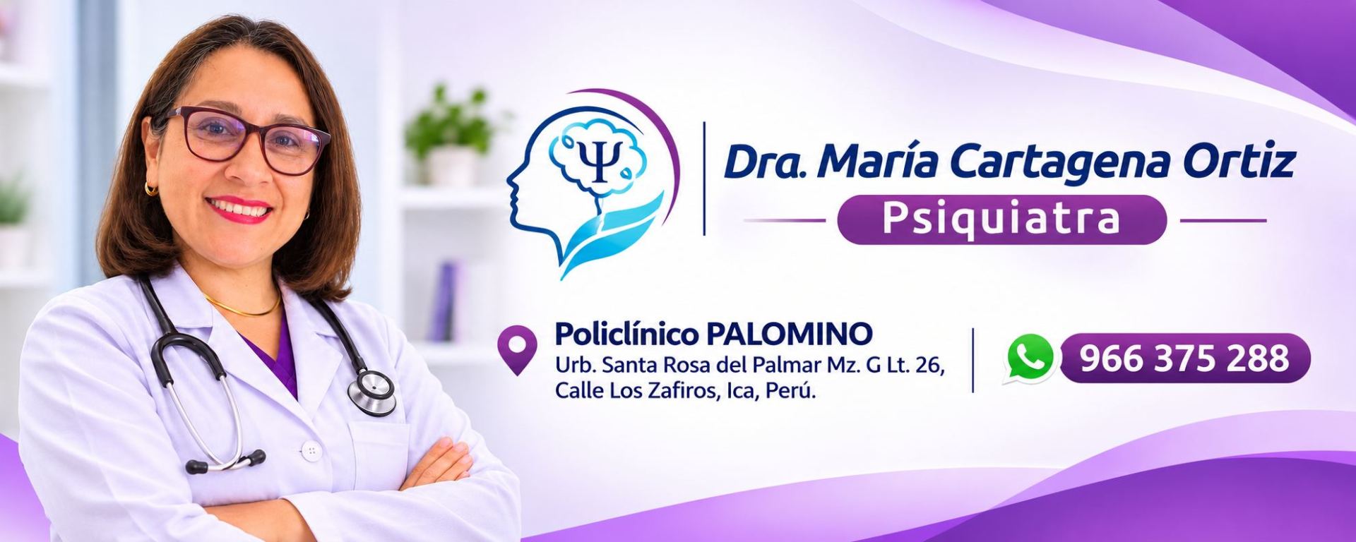Banner profesional de psiquiatría en Ica